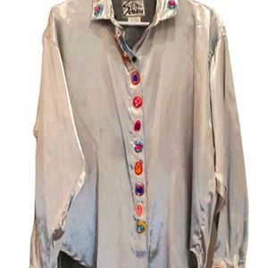 SEBAUTU- Rayon Button Down Women's shirt.
